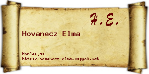 Hovanecz Elma névjegykártya